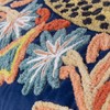 Wylder Tropics Regal Leopard Embroidered Velvet Cushion Cover, Royal Blue