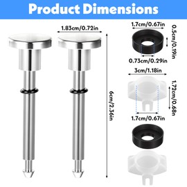 Universal Tub Spout Diverter Repair Kit, Includes 2 Diverter Valve Stems, 2 Cup Seals & Gates, Easy Installation Bathtub Faucet Leaky Repair Replacement Parts for Tub Diverters Spout(Chrome)