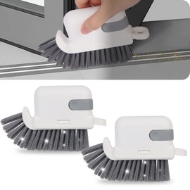 2 in 1 Groove Cleaning Brush Window, Window Track Cleaning Tools with Hidden Scraper, Groove Cleaning Brush Window Track for Sliding Door Track (Grey)
