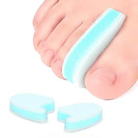 10 Pack Foam Toe Spacers, 3-Layer Toe Separators - Large Size - to Align Crooked, Overlapping Toe, Relieve Corn, Blister and Reduce Toe Irritation (Blue, One Size)