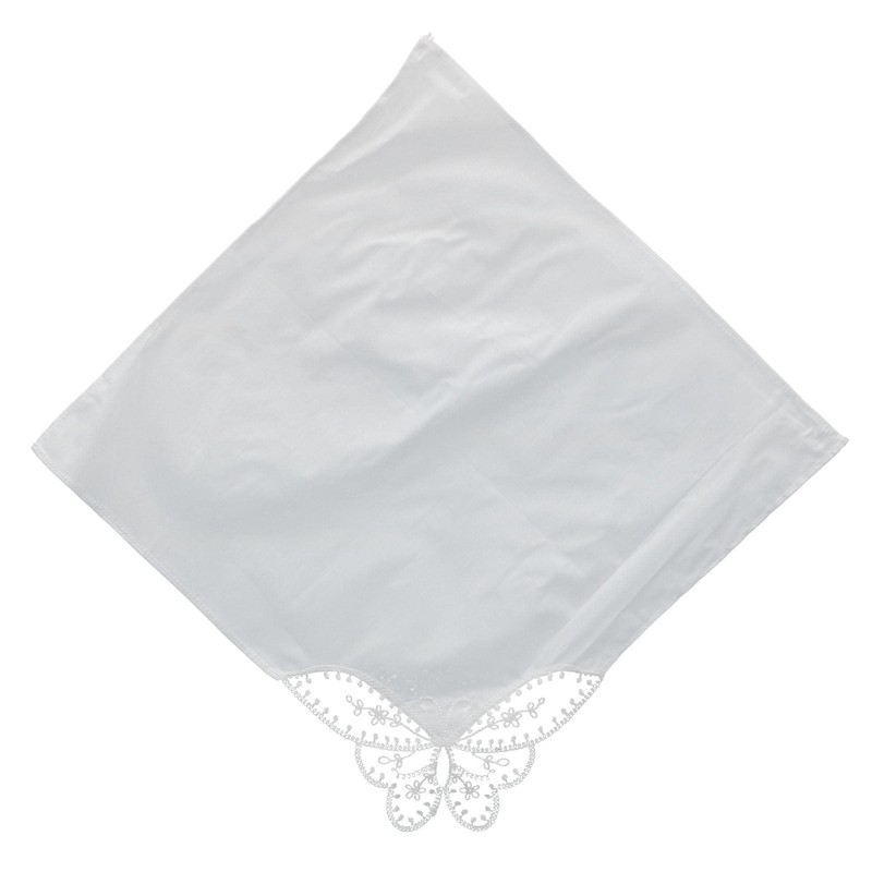 CTM - Pañuelo de encaje de mariposa para mujer, Blanco,