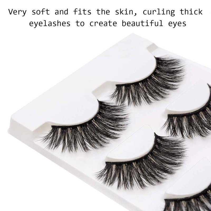 DYSILK 5 Pairs False Eyelashes 6D Natural Thickness Handmade Cross