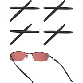 Acefrog 4 Pairs Upgraded Soft Silicone Replacement Temple Sleeve Ear Socks for Oakley Transistor OX3085, Capacitor, Lizard, Spoke Eyeglasses, Perfectly Fit, Black