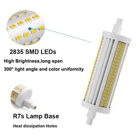 R7S 118mm LED Bulb 30W, Dimmable J Type Double Ended Flood Light (300W Halogen T3 Replacement), 120V 3000 Lumen, Wall Security Floor Standing Lamp for Work and Home, Pack of 2 (3000K Warm White)