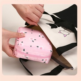 Bolsa De Almacenamiento De Toallas Sanitarias Feme Bolsa de almacenamiento de tampones de dibujos animados for niñas, bolsa de almacenamiento de servilletas sanitarias for período fisiológico (Color