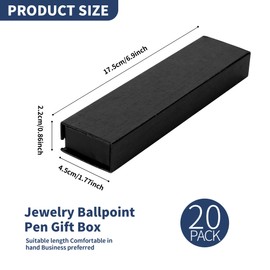 Axigundaone 20 Pcs Pen Boxes Gift Empty, Black Pen Gift Boxes with Cushion, Ballpoint Present Collection Case for Jewelry, Office Supplies, Business