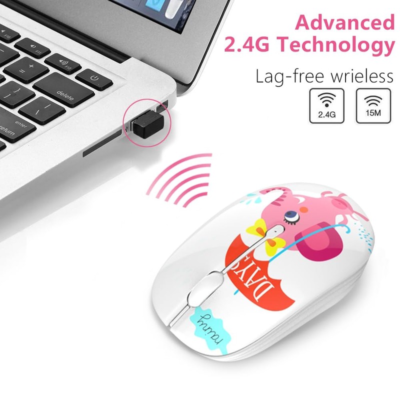 Wireless Mouse with Nano Receiver for PC, Laptop, Notebook, Computer,