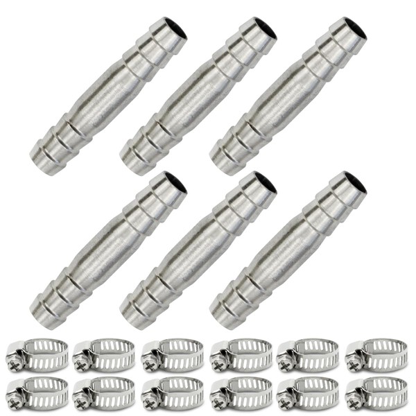 Bwintech 6 Pieces Hose Nozzle Fittings, 6mm 2 Way Straight