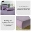 Lane Linen 100% Organic Cotton Twin Fitted Sheets, Lilac, 2-Piece