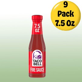 Taco Bell Fire Sauce 7.5 oz Glass Bottles 9 Pack