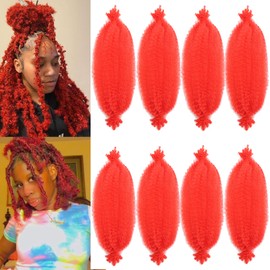 8 Packs Springy Afro Twist Hair Red Marley Twist Braiding Hair 8 Inch Kinky Twist Hair Short Marley Hair Wrapping Faux Soft Locs Extensions
