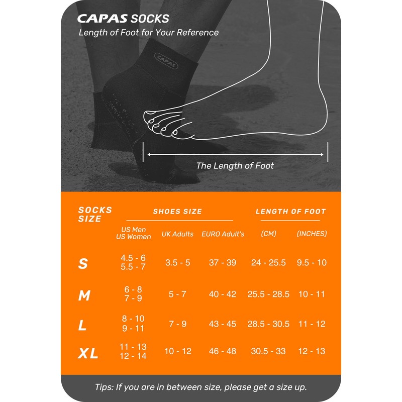 CAPAS 2mm Neoprene Waterproof Socks, Beach Volleyball Sand Proof Socks,