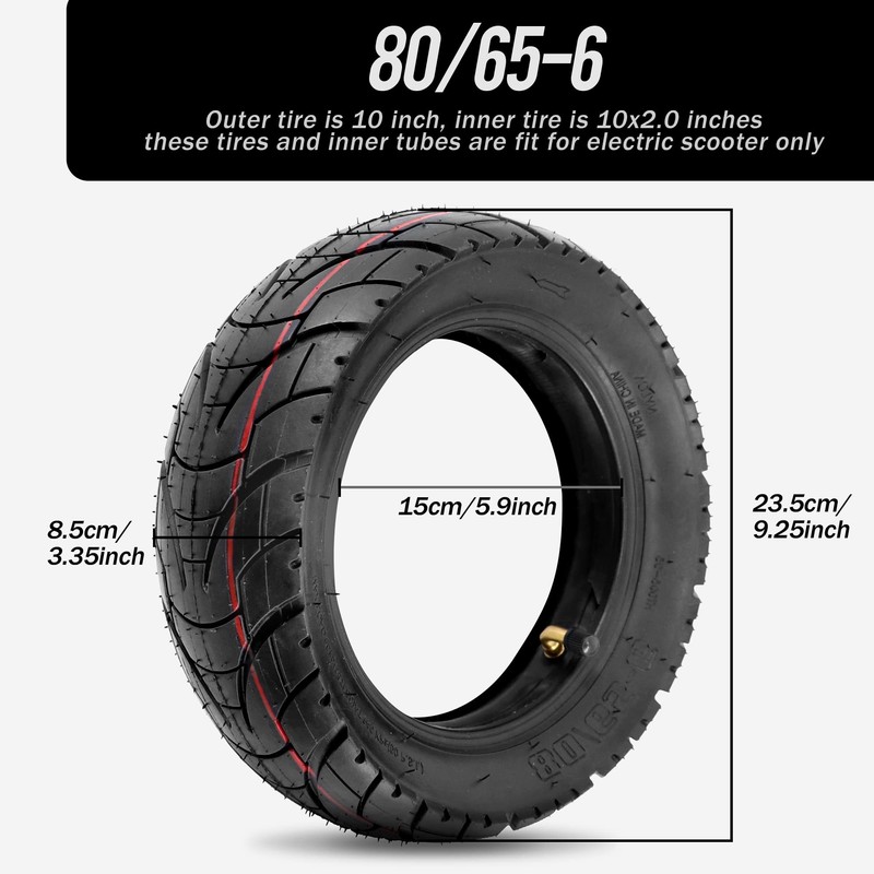 80/65-6 scooter tire City Road，10 Inch 255x80 10x3.0 Replacement Thickened