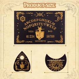 Okdance Ouija Board Set Wooden Black Spirit Board Dowsing Divination Boards Classic Quality Talking Boards with Planchette for Witchcraft Supplies Gifts