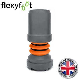 Flexyfoot Shock Absorbing Crutch Ferrule – Choice of Sizes and Colours Available Here – Improves Grip, Improves Safety, Improves Comfort – Grey – 22mm