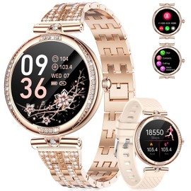 ESFOE Smartwatch Reloj Inteligente Mujer,1.19 AMOLED Rastreador de Actividad Impermeable IP68,24H Pulsometro,Pulsera Inteligente Dama con Llamadas... 