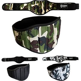 Sedroc Sports Weight Lifting Belt Back Support Gym Body Building Training (Green Camo, X-Large)
