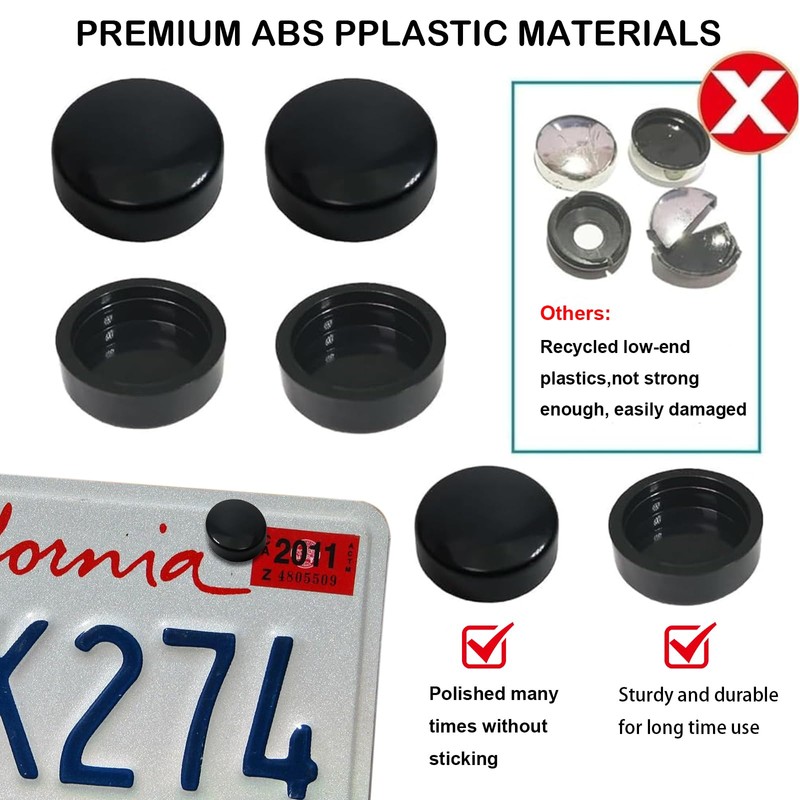2-Pack Unbreakable Clear License Plate Frames, Slim Design, Rust-Proof Plasitc