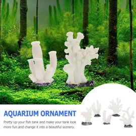 FOMIYES 5pcs Coral Landscaping Fish Tank Decorations Fish Tank Accessories Fake Coral Ocean Diorama Supplies Ocean Diorama Kit Coral Decor Ornament Plant Aquarium Coral Reef White Resin
