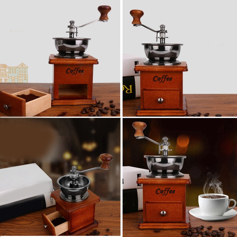Manual Bean Grinder Household Mini Retro Style Coffee Milling Machine