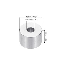PATIKIL M6 Aluminum Spacers, 6pcs 1/4" x 3/4" Round Metal Spacers for 1/4 or M6 Screw Bolts, Unthreaded Standoff Bushing 0.6"L, 6.5x20x15mm