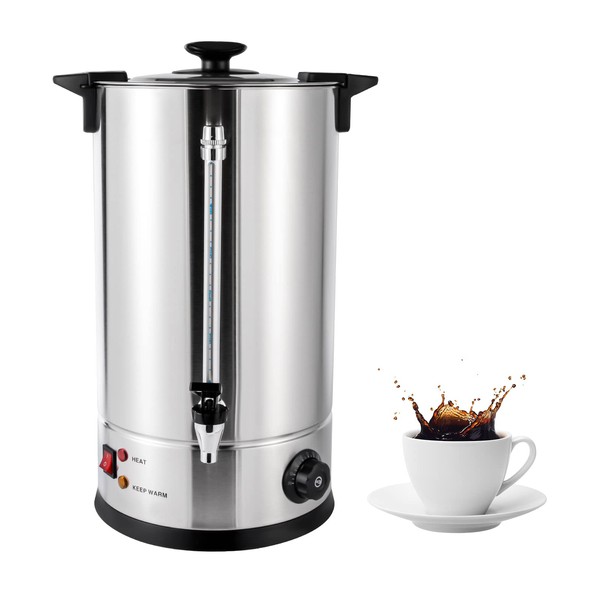 DYNAMI Commercial Coffee Urn,1400W 15L/3.96gal Stainless Steel Percolate Coffee Maker