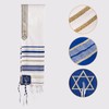 BRTAGG Tallit with Clips and Bag, Prayer Shawl with David