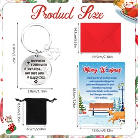 DPKOW Dog Christmas Card Keyring Gifts, Funny Christmas Card from the Dog, Xmas Christmas Card with Envelope, Dog Mum Dad Gifts Xmas Christmas Keyring Dogs Paws, Christmas Birthday Gifts Doggie Pup