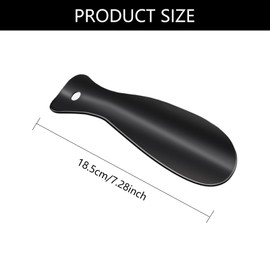 YOLCAR 2 Pack Metal Shoehorns, 7.3 Inches Portable Black Metal Shoe Horns for Travel Use