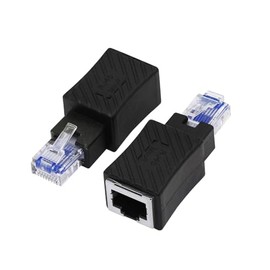 Traovien RJ45 Ethernet Adapter, Cat5e/Cat6 Ethernet RJ45 8P8C Male to Female Network Adapter Connector for Computers, Laptops, Routers(2Pack) Black. (Straight)