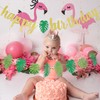 Hawaiian Happy Birthday Banner and Tropical Palm Garland Banner, Tropical