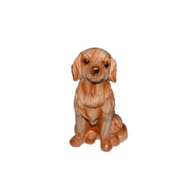 Adorable 3.5" Golden Retriever / Labrador Lab Wood Look Puppy Dog Statue Figure