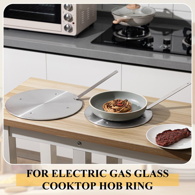 Reallnaive 2 Pcs 9.5'' and 11'' Stainless Steel Induction Adapter