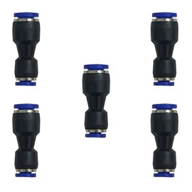 zjxed 1/4" OD x 1/8" OD Pneumatic quick Connector Push to Connect fittings Straight reducer Union/Coupler (Pack of 5)