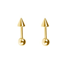 Minimalist Spike Stud Earrings for Women Girls Men Stainless Steel Cool Tiny Cartilage Helix Tragus 16g Screw Back Piercing Studs Hypoallergenic Sensitive Ears Birthday Jewelry Gifts Bff (Gold)