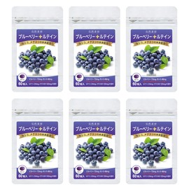 大日ヘルシーフーズ ブルーベリー ルテイン 60粒入（錠剤タイプ）×6袋 カシス メグスリの木末配合 サプリ