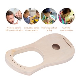 Lyre Harp 7 String DIY Kit, 7 Metal Strings, Lyre Harp with Tuning Wrench, Saddle, Bridge Pins, Easy Installation Orchestral Strings Instrument, Nice Gift