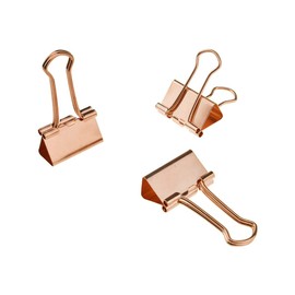 HAHIYO Binder Clips Paper Clamp Spring Steel Sturdy Medium 1.26 inch Width 0.39 Inch Capacity No Sharp Edges Heavy Duty Tight Grip Reusable Rose Gold Metal Bright Finish for Home Office School 13 Pack
