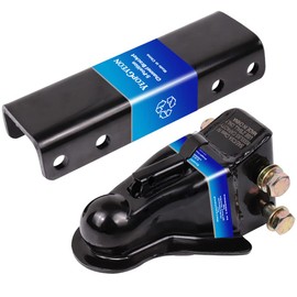 YEOPGYEON Adjustable Trailer Coupler and 5-Position Channel Bracket Kit, 2-5/16" Hitch Ball,Capacity 14000 lbs,Black