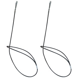 Aoserge 2 Pack Stainless Steel Adjustable Gate Latch - Black Cable Pull String for & Metal Fences, Heavy Duty Gate Opener with Easy Installation for Backyard Garden Doors