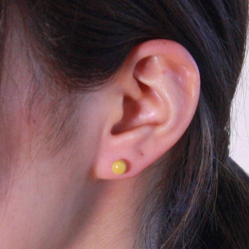 B&Dminoyaki KO-P4 Mino Ware Earrings (Ceramic Posts), Small Rounds, Plump