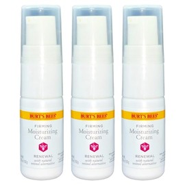 Burt's Bees Renewal Firming Moisturizing Cream, 3-Pack (0.35 oz Each), Hydrating Daily Moisturizer Facial Cream with Bakuchiol Natural Retinol Alternative, Fragrance Free, Travel Size