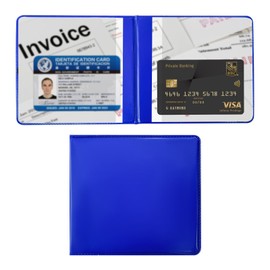 Ziciner Car Registration and Insurance Holder, 5.2"× 4.7" Premium Auto Glove Box Organizer with Closure, Essential Vehicle Document Holder for Card, Driver License (Blue)