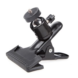 BOLLUMA Tripod Camera Mount Clip, Metal Clamp Holder Flash Reflector Holder with 1/4" Screw Ball Head for Photo Studio Backdrop Camera DSLR, Video Camera Light Stand