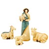 Christmas Complete Indoor Nativity Scene with Minimalistic Wood Appearance Figurines