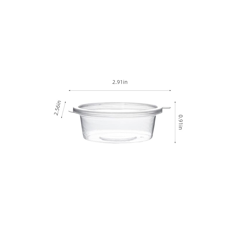 1000Pack Leak Proof Plastic Condiment Souffle Containers with Attached Lids,