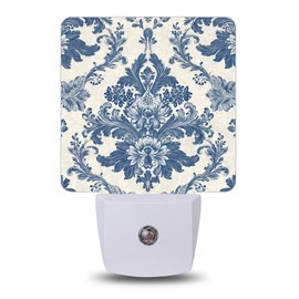 YESPOAK Vintage Floral Paisley Night Lights Plug into Wall, Night Light with Dusk to Dawn Sensor for Bedroom Bathroom Kitchen Hallway Stairs, Decorative Room Gift, Energy Efficient Desk Lamp