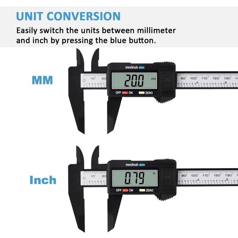 Digital Caliper, Adoric 0-6" Calipers Measuring Tool - Electronic Micrometer