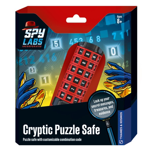 Thames & Kosmos Spy Labs Inc: Cryptic Puzzle Safe Safeguard Secrets, Evidence in Portable Vault | Essential Gadget from The Detective Gear Experts | for Young Investigators