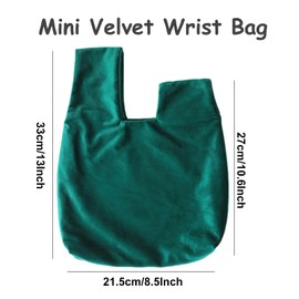 Anopo Small Velvet Wristlet Purse for Women Elegant Clutch Evening Bag Wrist Bag Sleeve Knot Pouch Dark Green